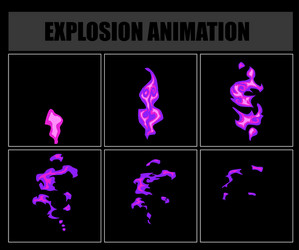 Explosion cartoon animation frames Royalty Free Vector Image
