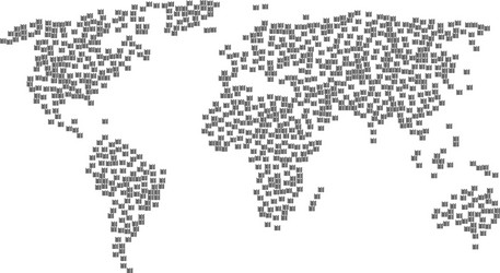 global map pattern of barcode items vector image