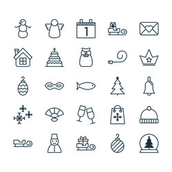 Holiday icons set collection of present pouch vector