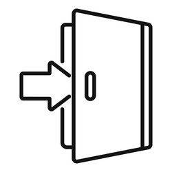 open door icon outline computer interface vector