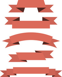 red paper scrolls set vector image