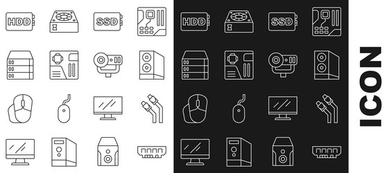 set line ram random access memory lan cable vector image