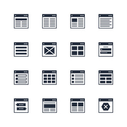 icons set flowchart navigation architecture vector image