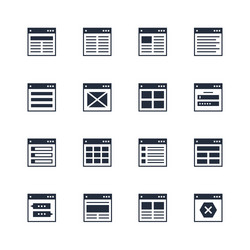 Icons set flowchart navigation architecture vector