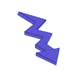 pointer arrow with energy shape showing route vector image