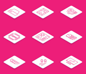 set line server data web hosting hard disk vector image