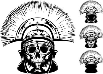 Skull in Ancient Helmet Vector Image