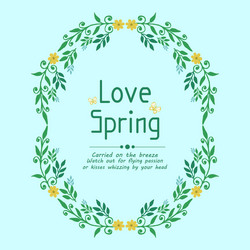 template design for love spring card vector