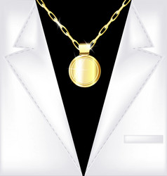 white suit and golden chain vector