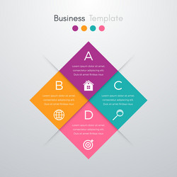 Four square infographics vector