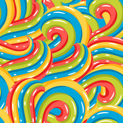 seamless pattern with wave line curls color vector image
