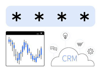 secure password entry crm cloud computing vector image