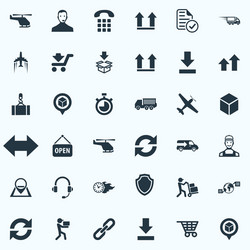 set of simple engineering icons elements bottom vector image