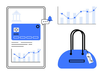digital banking interface with analytics vector image