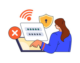 digital security and protection in web privacy vector image
