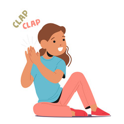 Little girl character claps her hands joyfully vector