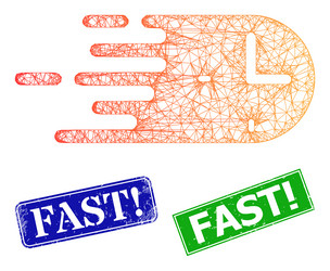 scratched fast warn imprints and triangle mesh vector image