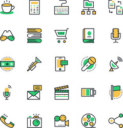user interface and web colored icons 7 vector image