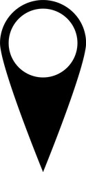 black map pointer simple flat icon vector image