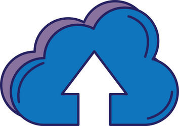 Cloud computing with arrow up vector