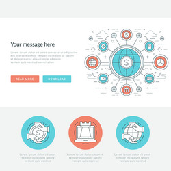 flat line business concept web site header vector image