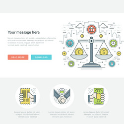 Flat line business concept web site header vector