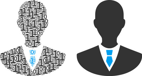 manager mosaic of binary digits vector image
