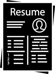 resume glyph icon vector