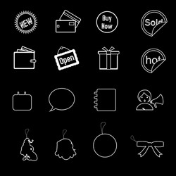 Shopping line icons set e-commerce and vector