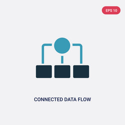 Two color connected data flow chart icon from vector