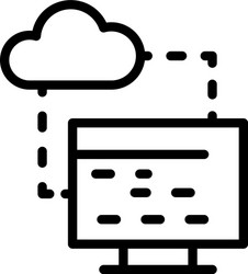 api data cloud icon outline style vector image