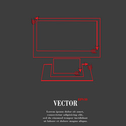 Computer flat modern web button and space for your vector