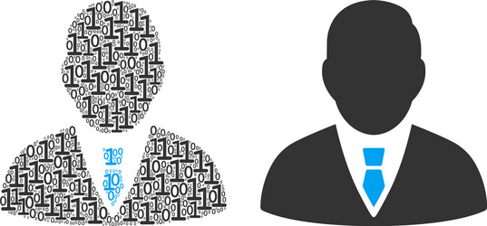 manager mosaic of binary digits vector image