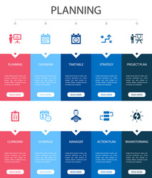 planning infographic 10 option ui design calendar vector image