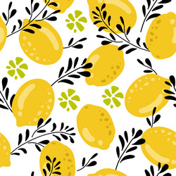 seamless background with lemon pattern vector image