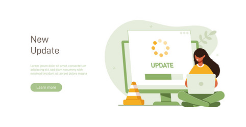 system or web application upgrade procedure vector image