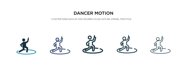 dancer motion icon in different style two vector image