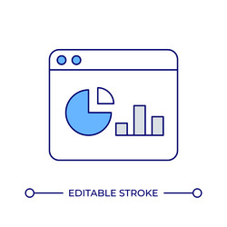data analytics online line color icon vector image