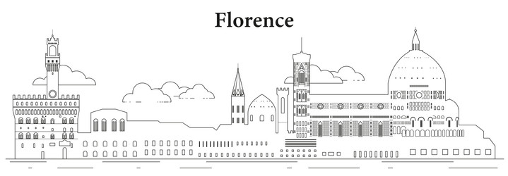 florence skyline line art Vector Image
