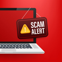 scam alert hacker attack and web security vector