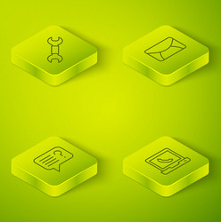 set isometric line mail and e-mail unknown search vector image