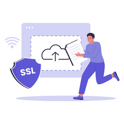 ssl secure file upload for safe online data vector image