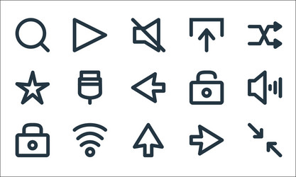 user interface line icons linear set quality vector image