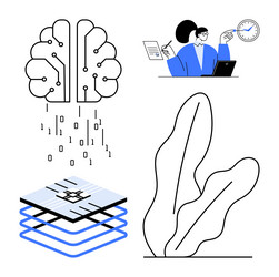 artificial intelligence data processing vector image
