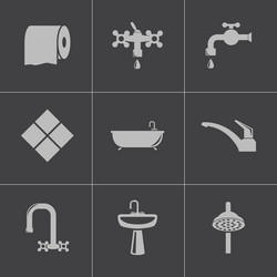 Bathroom Icon Set Vector Image