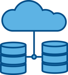 cloud computing database data internet line vector image