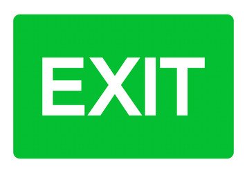 exit emergency green sign isolate on white vector image