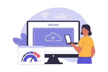 high speed upload for fast data transfer vector image