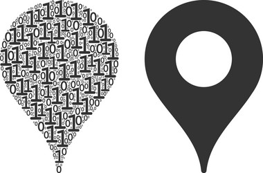 map pointer composition of binary digits vector image