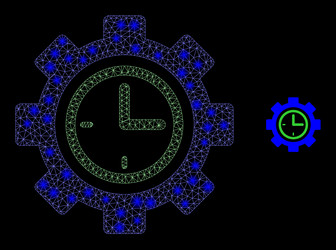 mesh net clock setup wheel with glare wire vector image